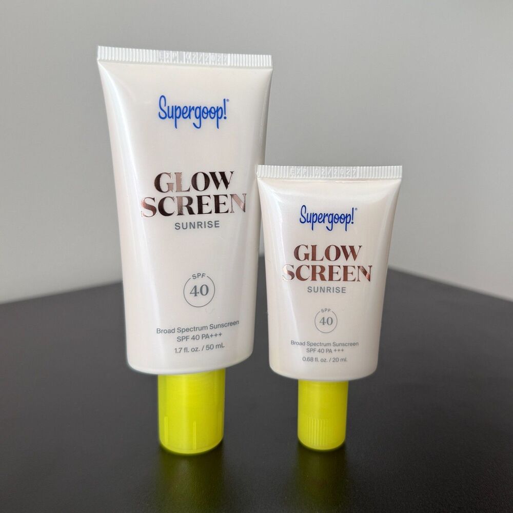 Supergoop! Glow Screen Sunrise SPF 40 Full Size & Travel Mini Set exp 02/2027